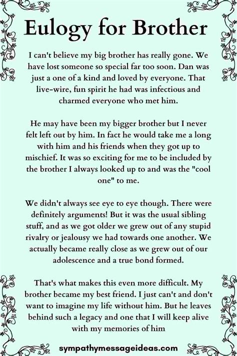 Funeral Speech For Brother